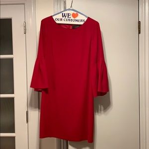 Laundry Red crepe bell sleeve dress size 12